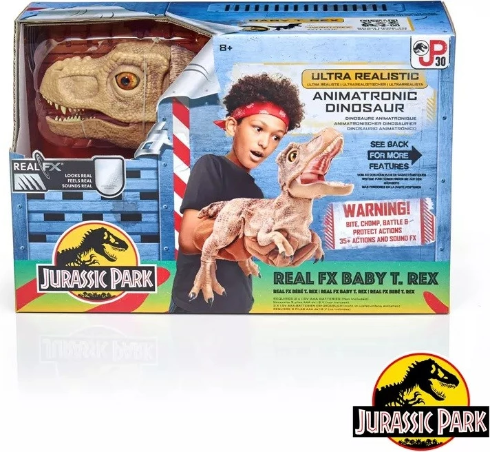 Kukull interaktive WOW Stuff Puppetronic Real FX Baby T-Rex Jurassic Park, bronzi