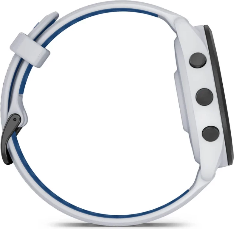 Smartwatch Garmin Forerunner® 265 Black Bezel, Stone White Case, Stone White/Tide Blue Silicone Strap, 46 mm