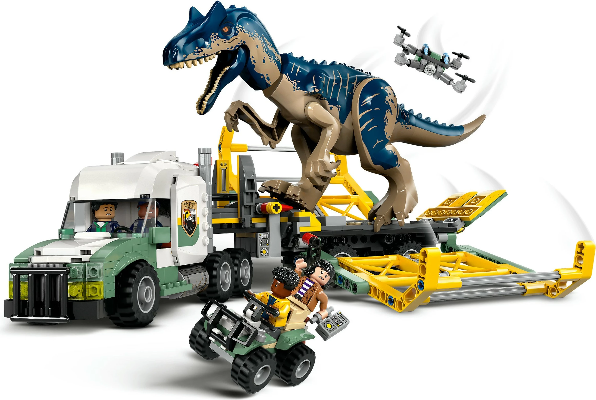 Set ndërtimi LEGO Jurassic World 76966, Allosaurus Transporter, 588 pjesë, multikolor