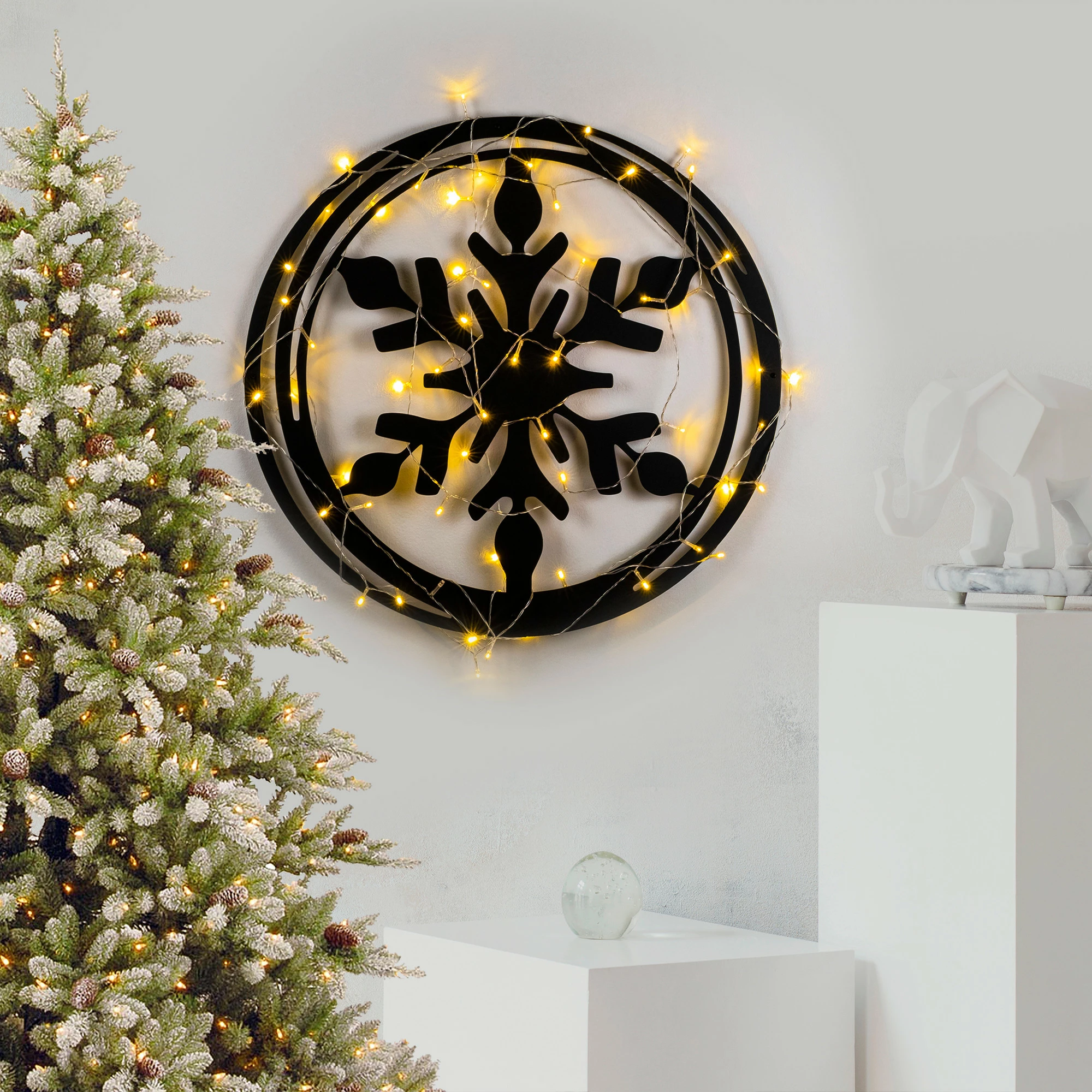 Aksesor dekorativ metalik për mur, Wallity, XMASBLACK - 020