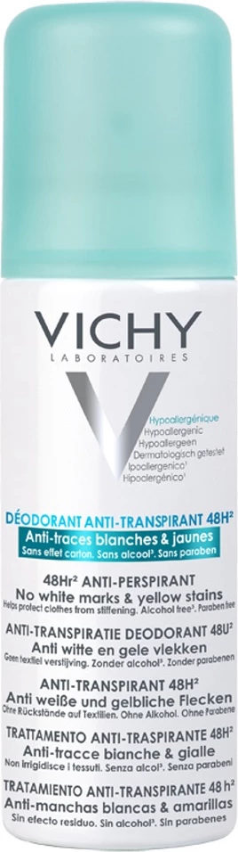 Deodorant anti-perspirant spray Vichy 48h kundër njollave, 125ml