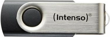 USB flash Intenso Basic Line 64GB, USB 2.0, swivel, zi/argjend