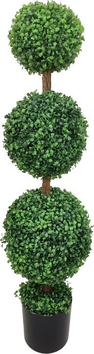 Bimë dekorative Bolla III, vazo e zezë, 33x120cm, set prej 2 copësh