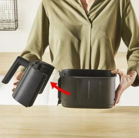 Fritezë me ajër të nxehtë Tefal Easy Fry Silence EY5568E0, 5L, E zezë/Inoks