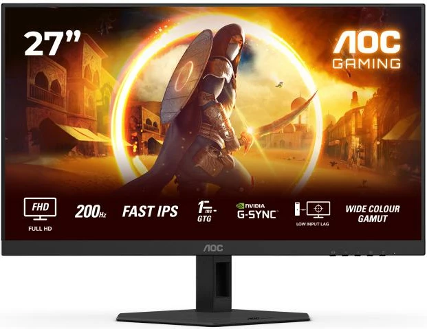 Monitor gaming, AOC 27G4HRE, 27", 200Hz, Fast IPS, FHD, 1ms, G-Sync, zi/kuqe