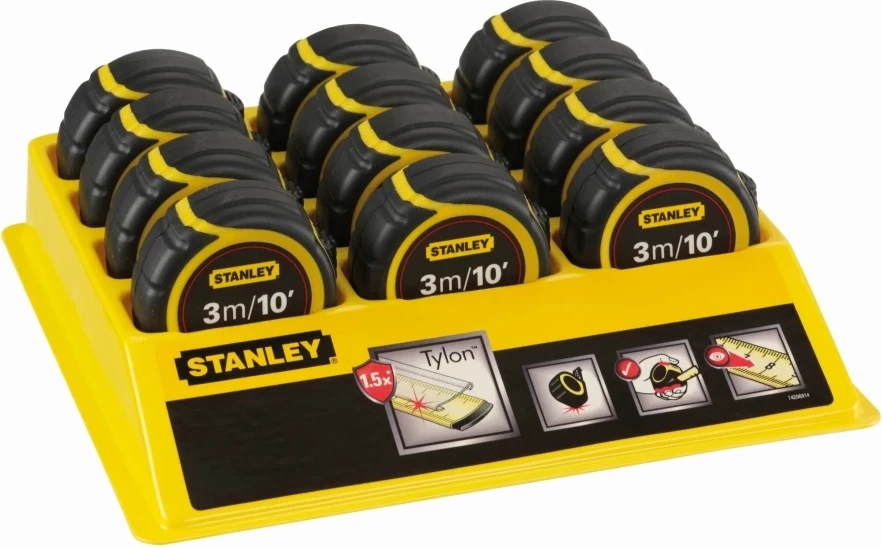 Metër shirit Stanley 1-30-686 3 m metric/inch set 12 copë, verdhë/zi
