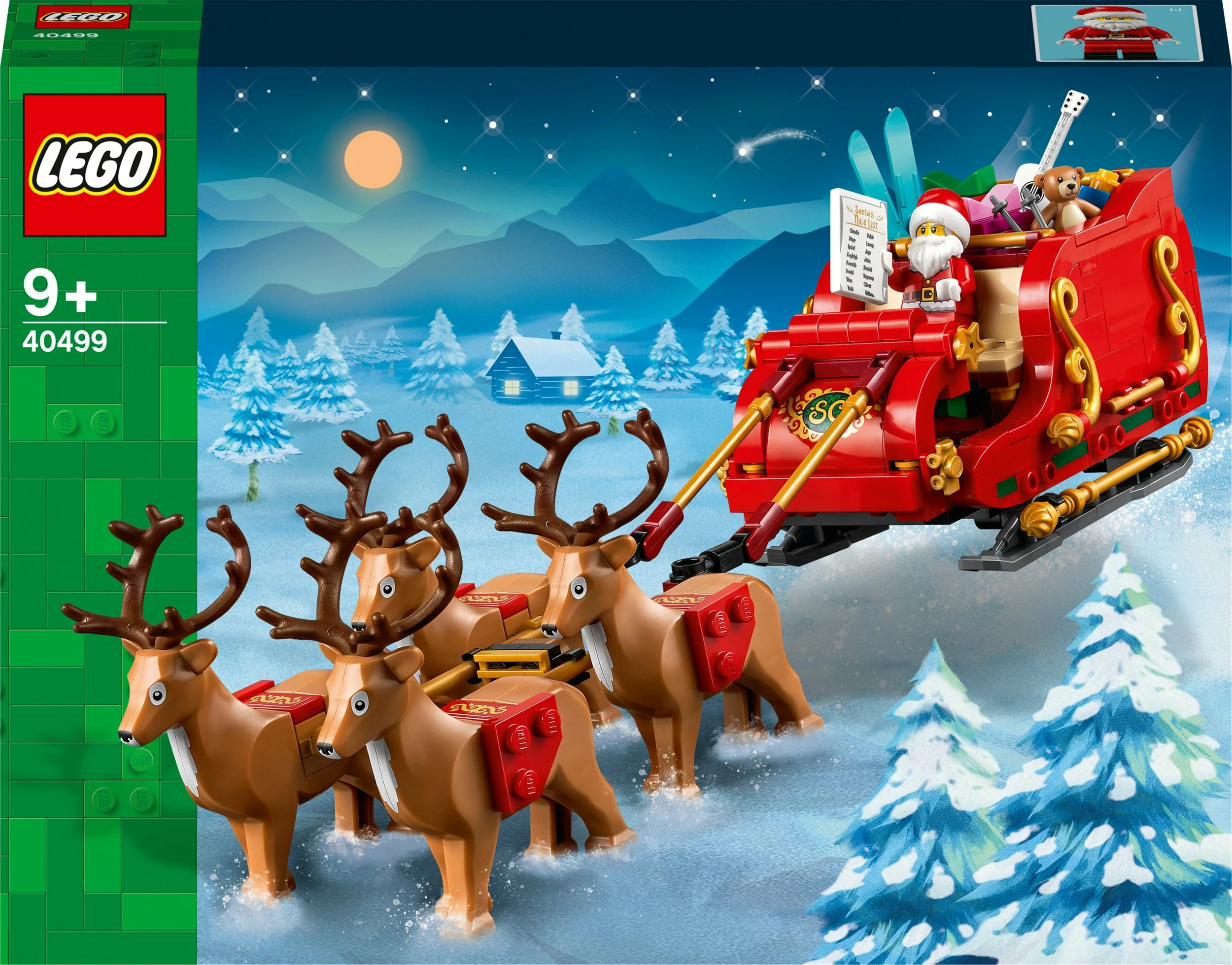 Set ndërtimi LEGO Santa's Sleigh 40499, 343 elemente, 9+