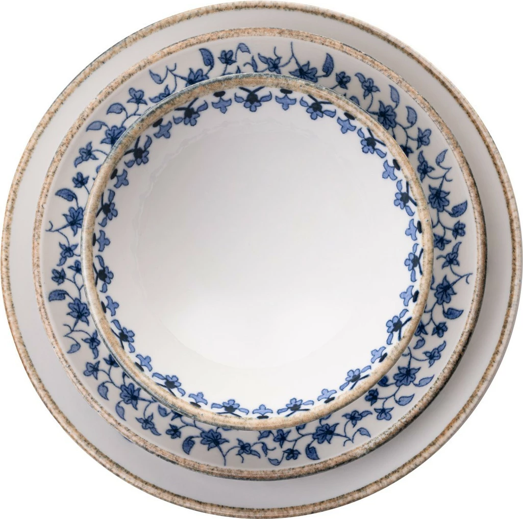 Set darke prej porcelani, 18 pjesë, Hermia Concept, BNEO18Y4890726, ngjyrë kaltër dhe e bardhë