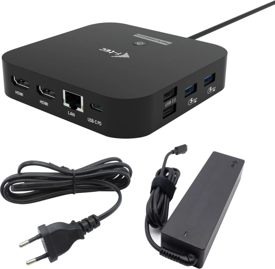 Docking station I-Tec USB-C Dual HDMI, 2xHDMI, 1xGLAN, 2xUSB-A 3.2, 2xUSB 2.0, 1xUSB-C Gen2, 1xUSB-C Gen1, 100W USB-C PD, i zi