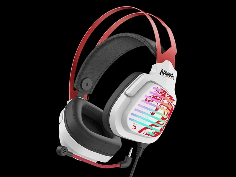 Kufje A4-Tech Bloody G560 Naraka, 7.1, RGB, bardhë-kuqe