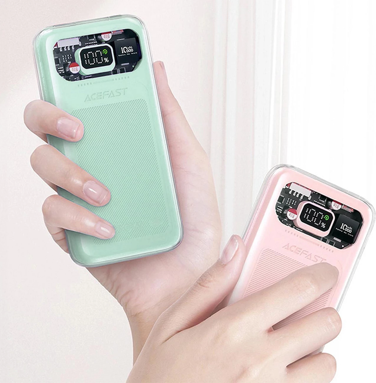 Powerbank Acefast M1 Sparkling Series 10000mAh, 30W, i gjelbër