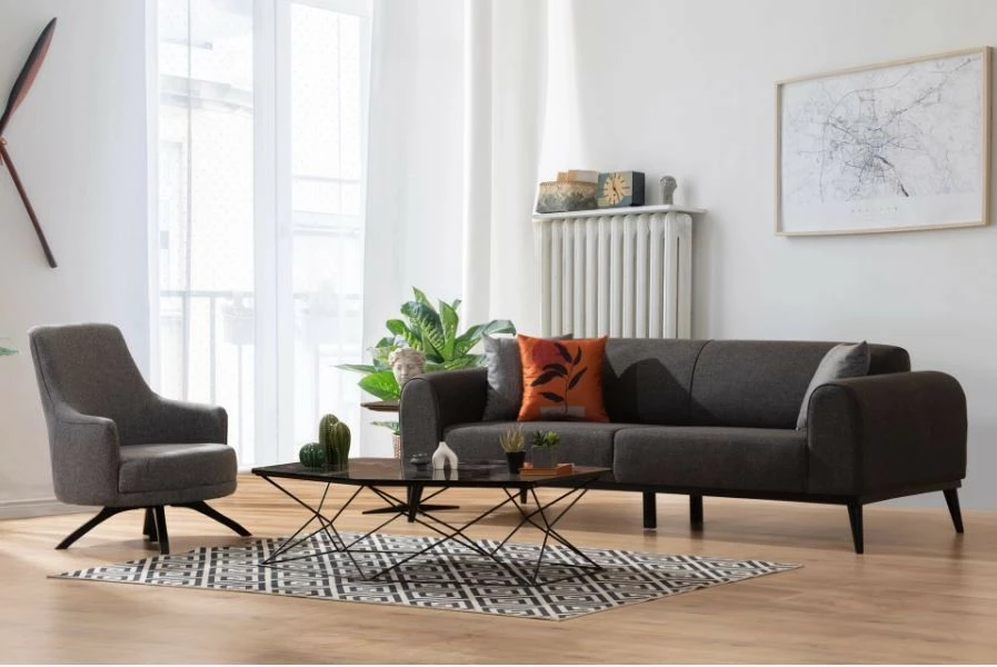 Divan-krevat treshe, ngjyrë antracit, Atelier del Sofa, Kapri
