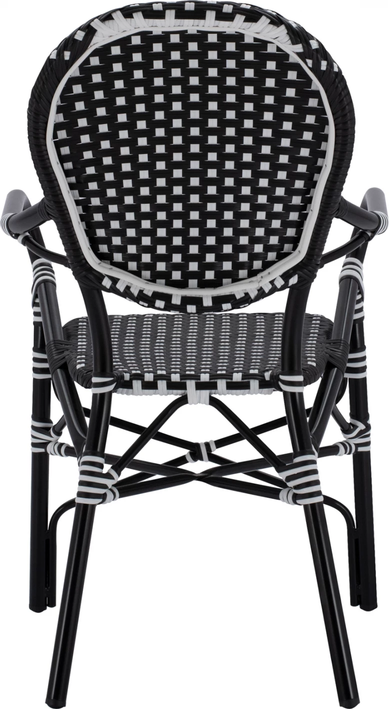 Karrige alumini me pamje bambuje, me thurje të zezë dhe të bardhë, FH5793.02, 56x63x96 cm