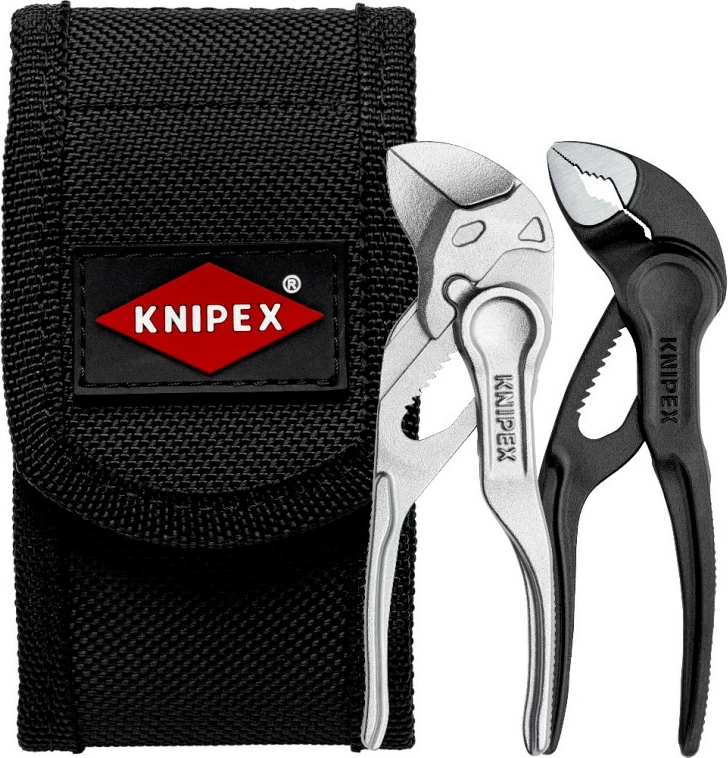 Set klleshash Knipex 00 20 72 V04 XS, 2 copë, çelik inoksi, me çantë rripi, e zezë