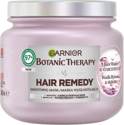 Maskë për flokë për femra Garnier Botanic Therapy Smoothing Mask for Long and Porous Hair Water Rice and Starch, 340ml
