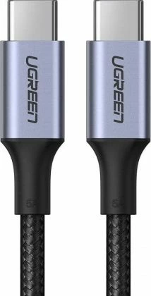 Kabllo USB-C në USB-C Ugreen 70428, 1.5 m, 100 W PD/QC3.0, 5 A, 480 Mbps, gri