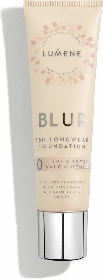 Fondatinë Lumene Blur 16h Longwear Foundation SPF15 Smoothing Face 0 Light Ivory 30ml
