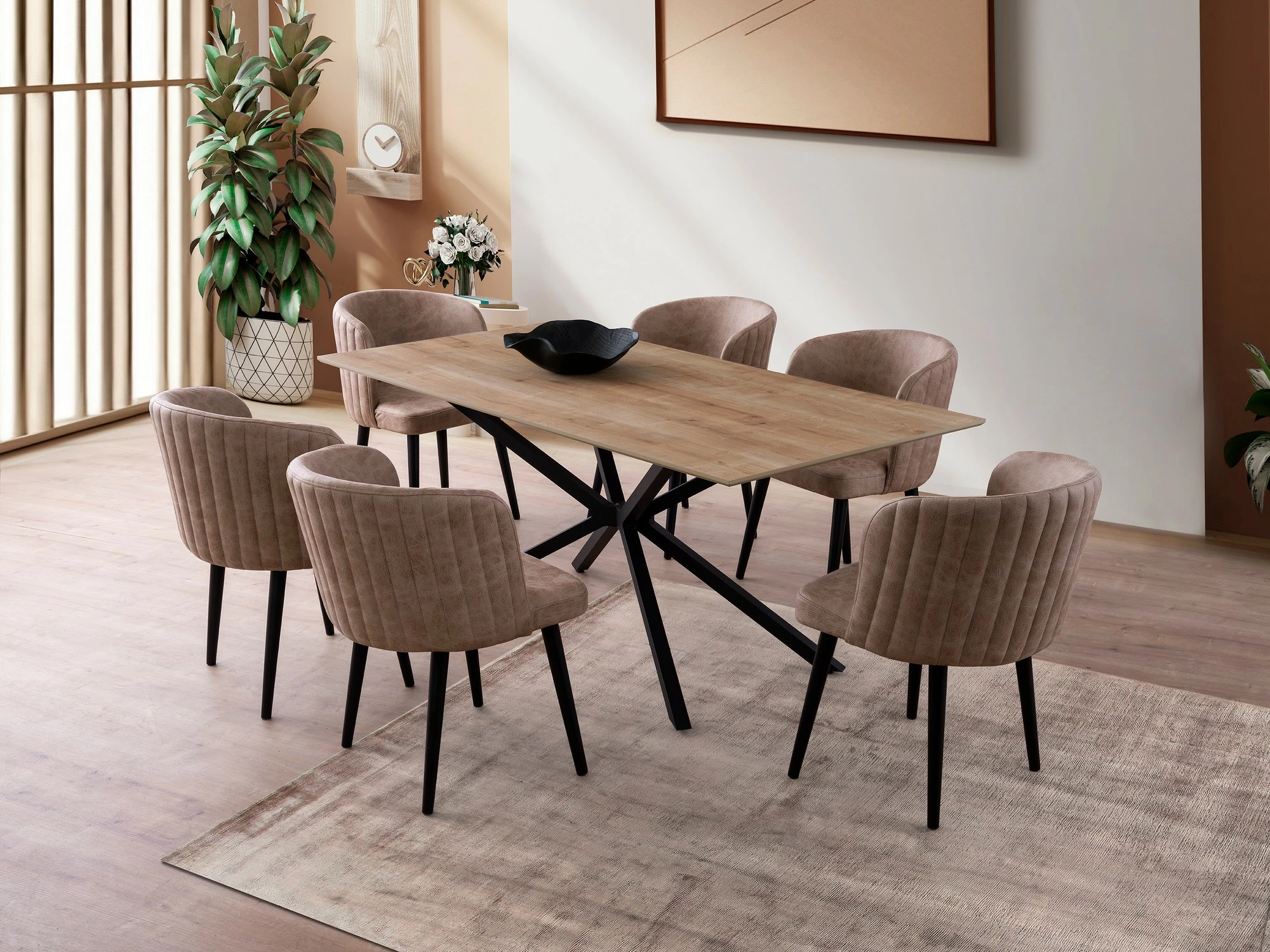 Tavolinë ngrënieje, ngjyrë lisi, Skye Decor, Nox - 3001