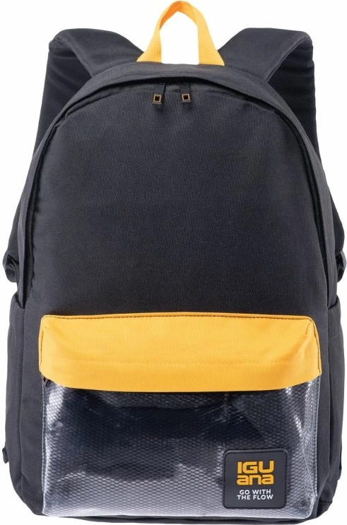 Çantë shpine Iguana, e zezë/verdhë