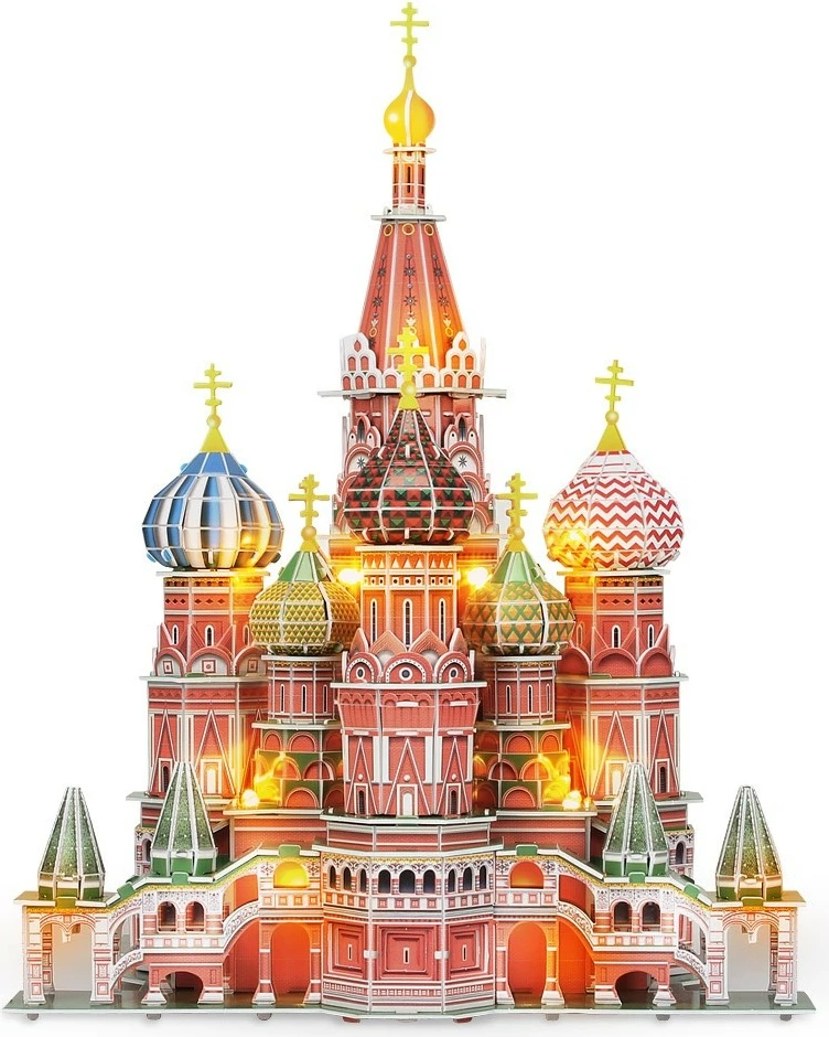 Puzzle 3D Cubic Fun St. Basil's Cathedral me LED, 224 pjesë