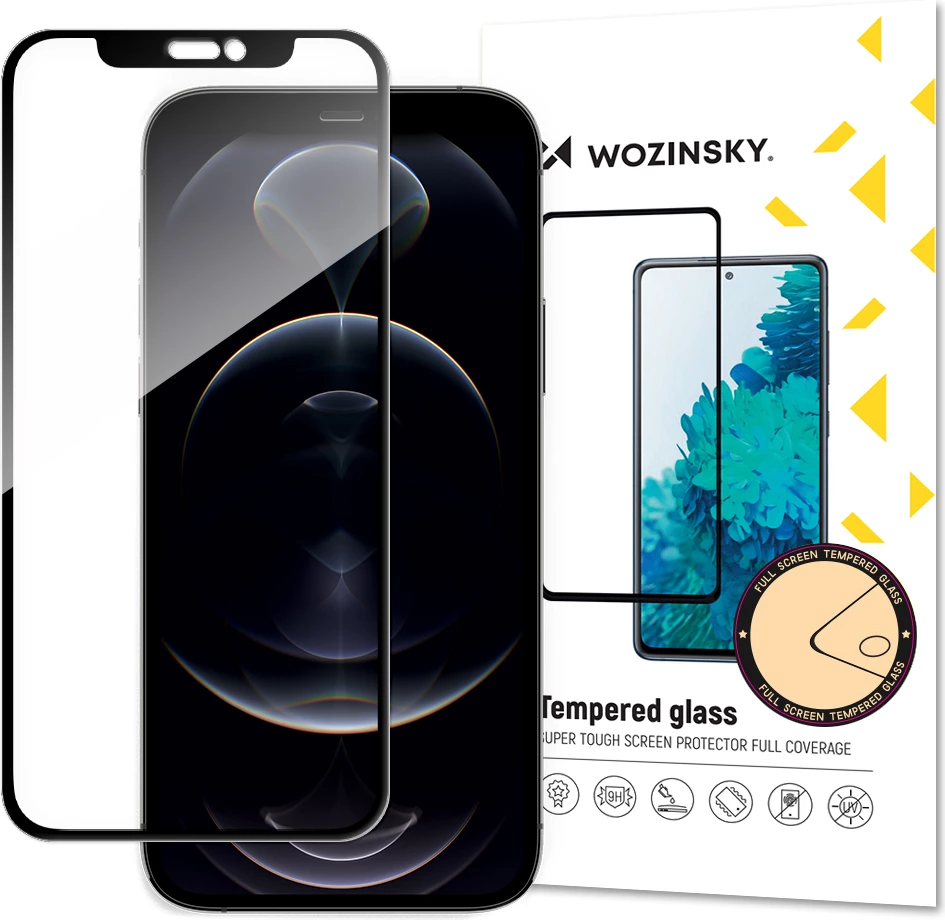 Xham i temperuar Wozinsky Full Glue për iPhone 14 Plus / 13 Pro Max, i zi