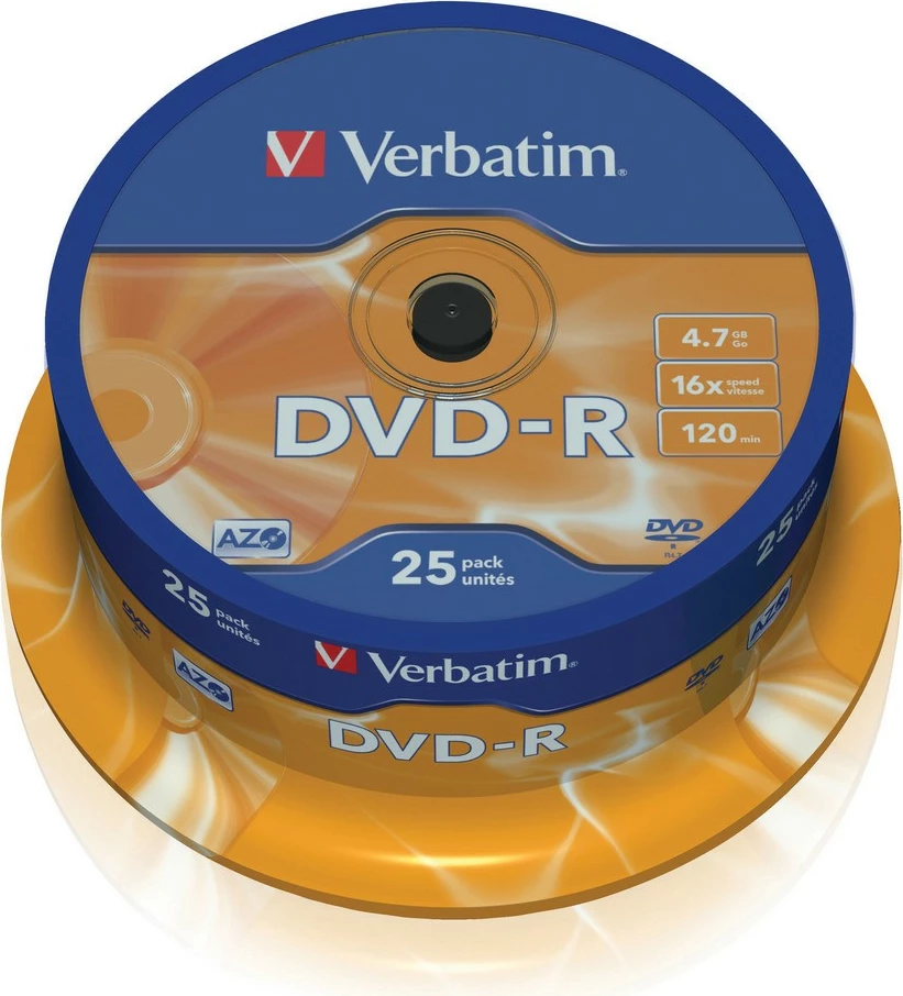 DVD-R Verbatim 43522, 4.7GB, 16x, 25 copë, Cake Box