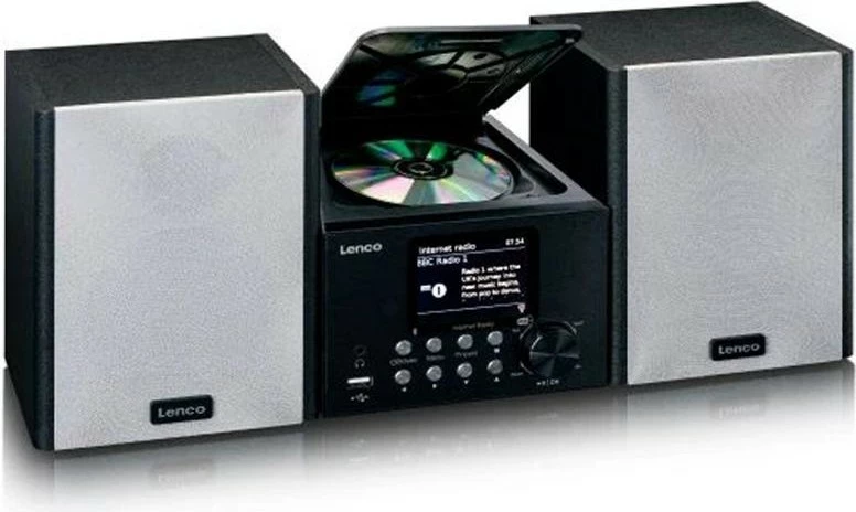 Sistem zëri Lenco MC-250, Bluetooth, DAB+/FM, USB, i zi