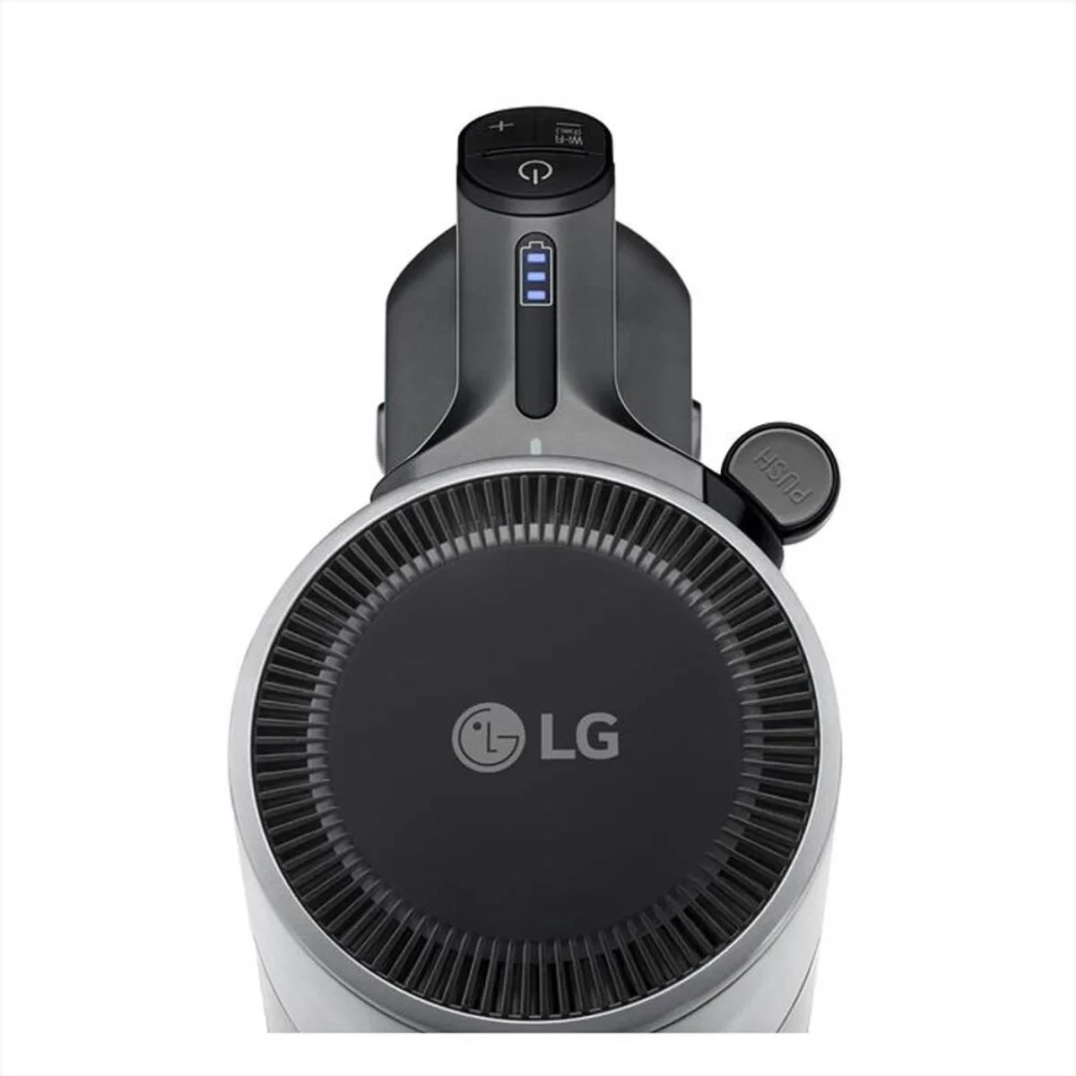 Fshesë pa kabllo stick LG A9K-CORE3S CordZero me stacion All-in-One Tower, 260 W, depozitë 0.44 L/1.1 L e kompresuar, filtër 5-shtresor, Wi‑Fi, Black‑Silver