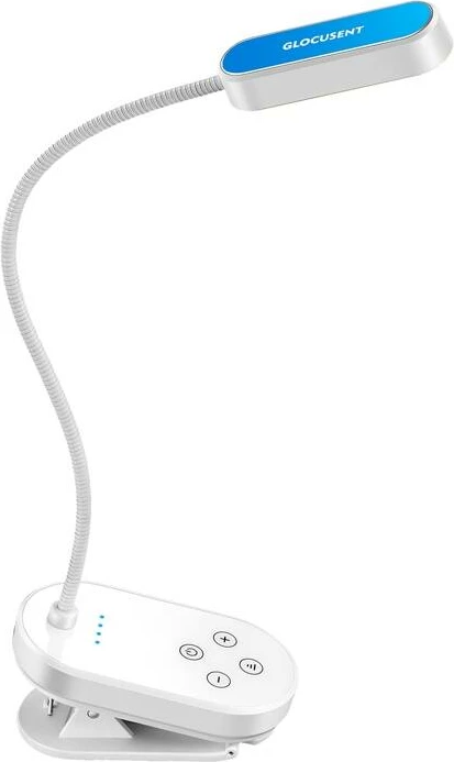 Llambë tavoline me klip Glocusent Mini GLCSNTBL005, pa tela, e bardhë