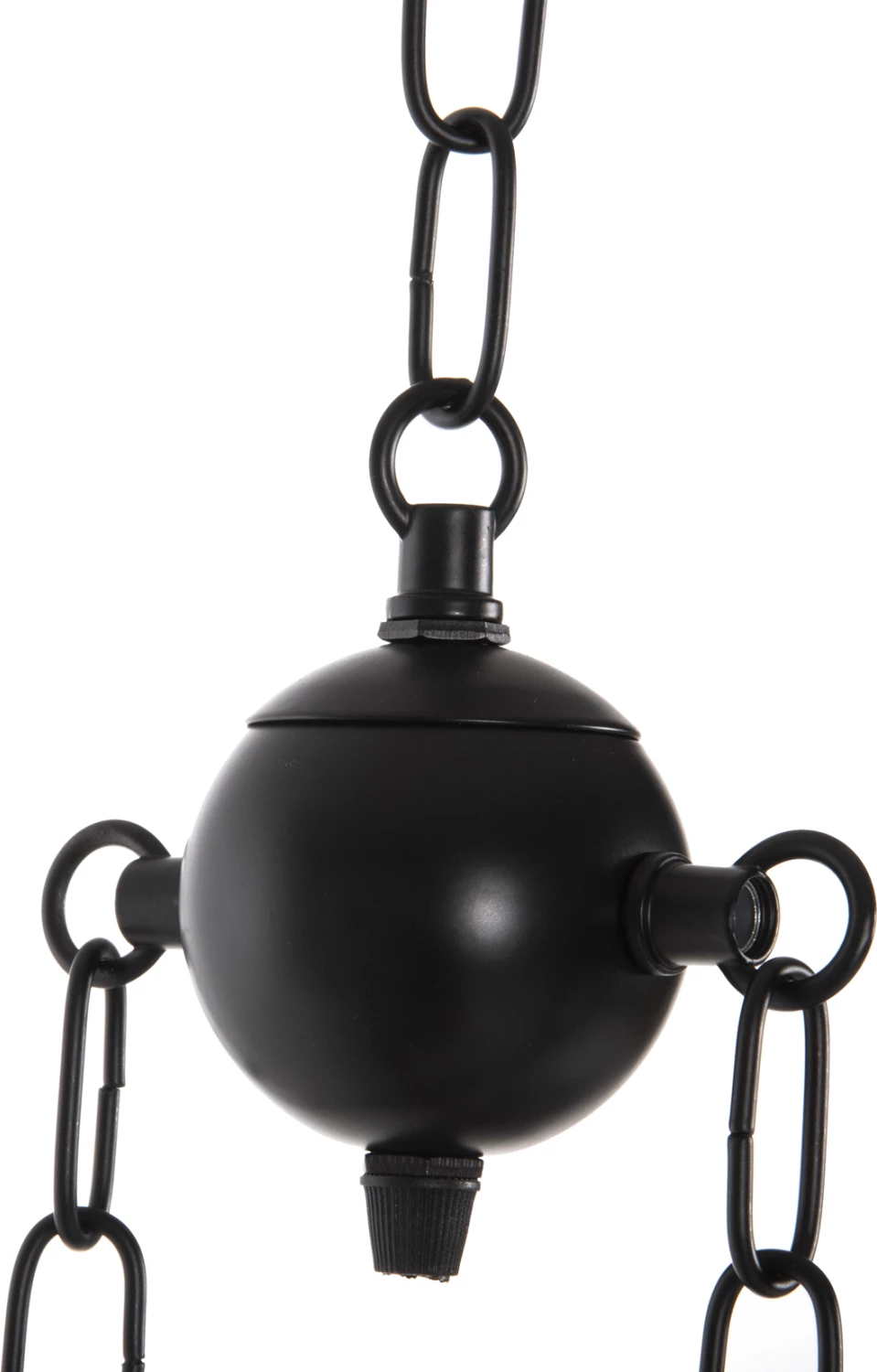 Llambë tavani me 6 drita, FH4118, dru, metal i zi, qelq, 95x35x116H cm