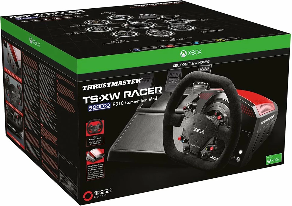 Volan garash Thrustmaster TS-XW Racer për PC/Xbox One, 270-1080°, Force Feedback 40W, i zi/kuq