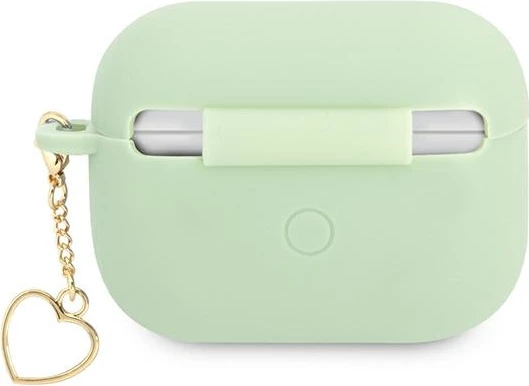 Mbështjellës Guess GUAPLSCHSN për AirPods Pro, silikon, Heart Charm, e gjelbër