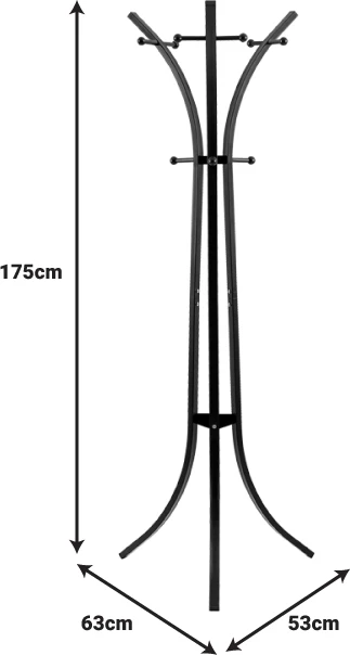 Varëse rrobash metalike, ngjyrë e zezë, 51x63x175 cm