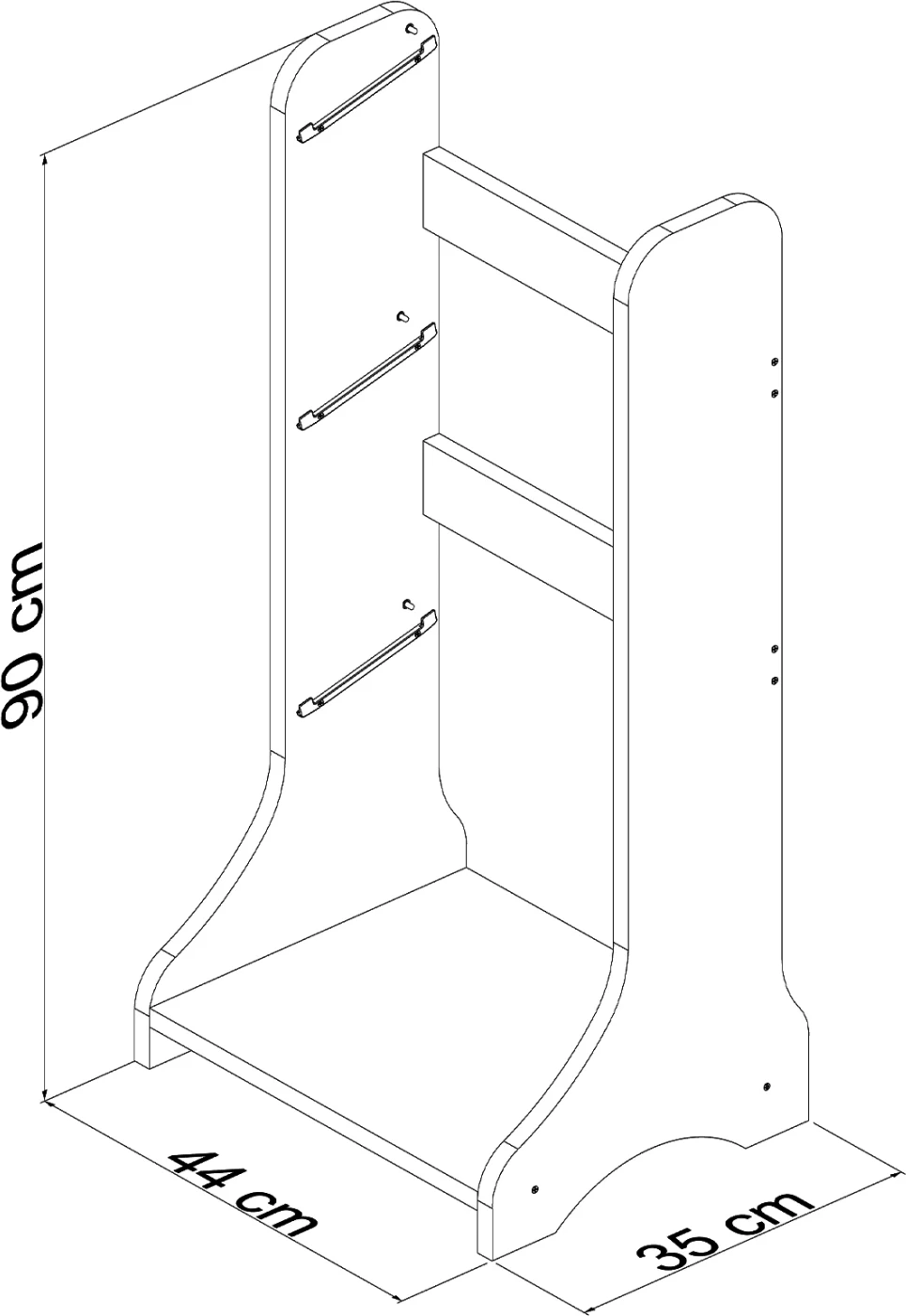 Mobilje magazinimi FRED FH18207.01, melaminë e bardhë, 44x35x90H cm