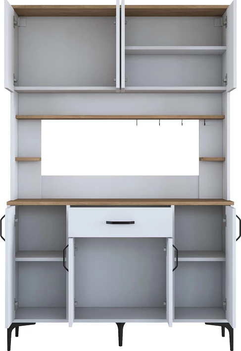 Bufe me raft Cordie, ngjyrë e bardhë-melaminë, 120x40x184.2cm