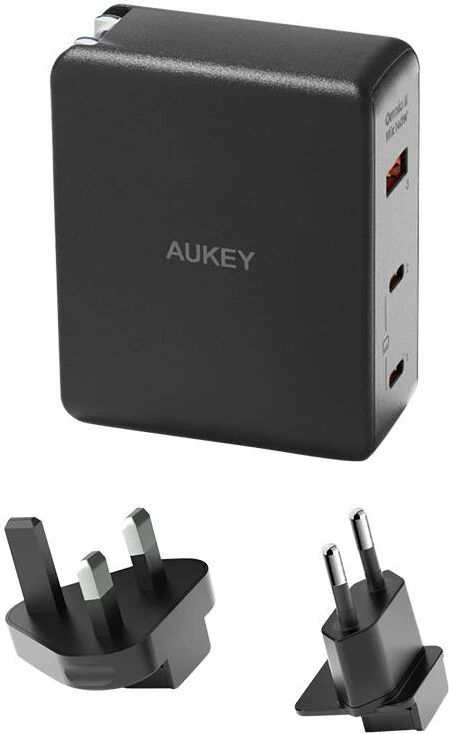Karikues muri Aukey PA-B7O, 140W, 1x USB-A, 2x USB-C, GaN, zi