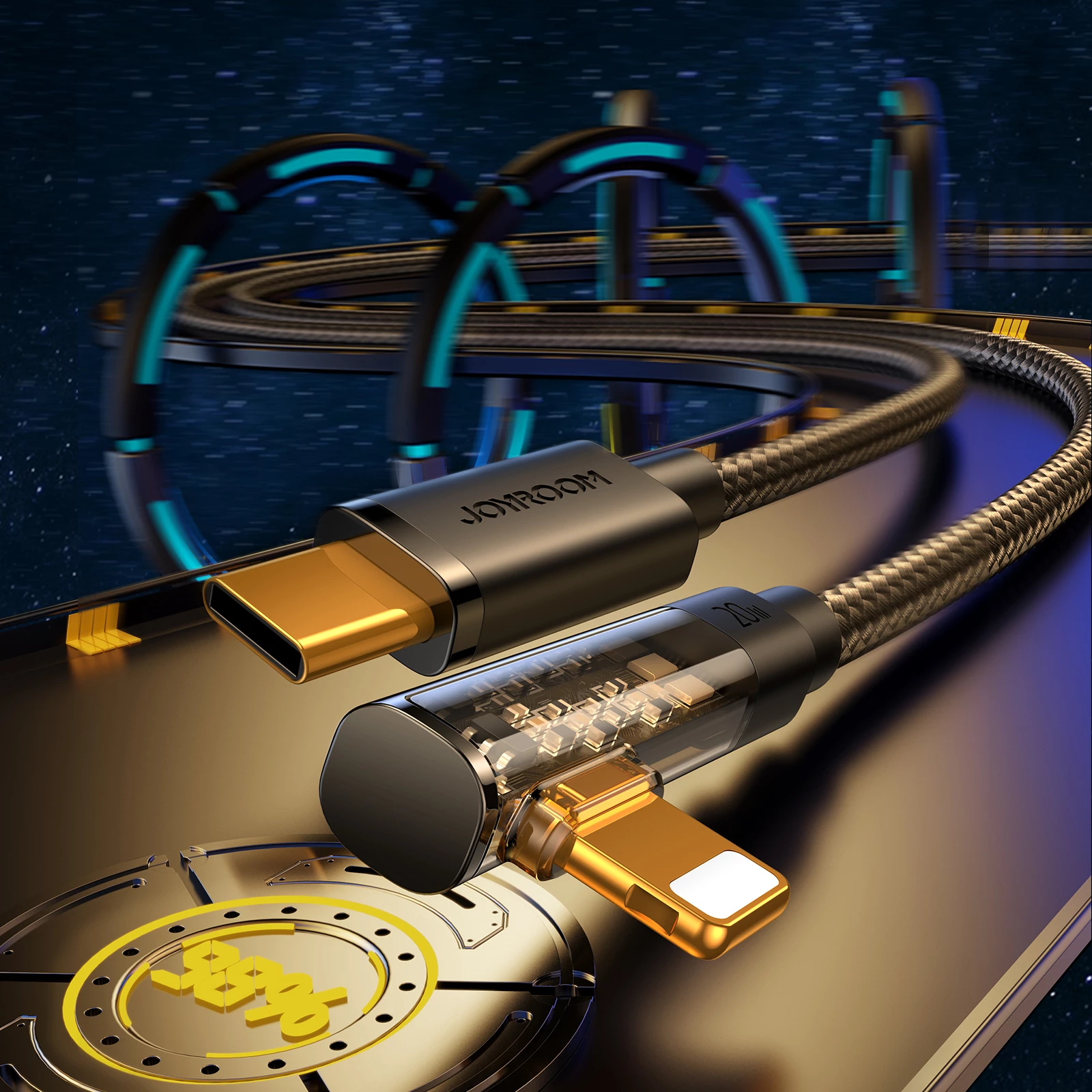 Kabllo Joyroom S-CL020A6 Lightning (me kënd) / USB-C (drejt), 1.2m, 20W, e zezë