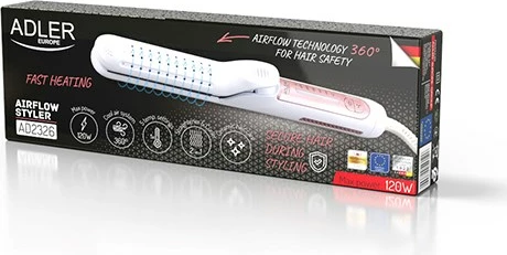 Hekur flokësh Adler AD 2326, qeramik, i bardhë