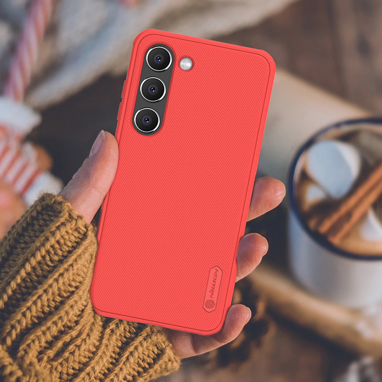 Mbështjellës Nillkin Super Frosted Shield Pro për Samsung Galaxy S23+, i kuq