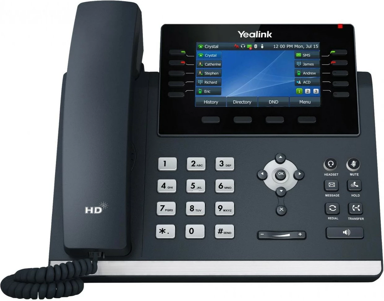 Telefon IP Yealink SIP-T46U, Wireless, 1000 kontakte, LCD, Gri