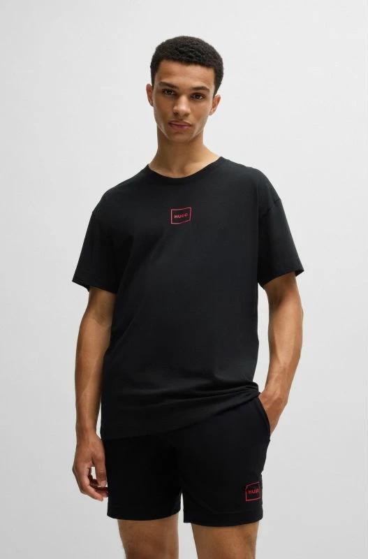 Maicë meshkuj Hugo Loungewear Laze NERO, e zezë