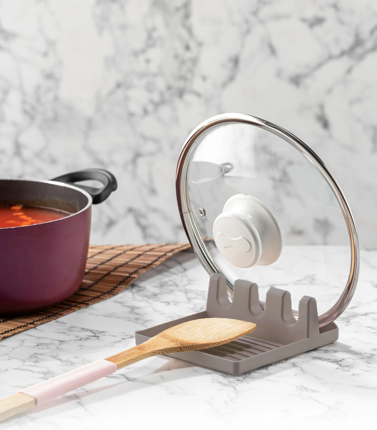 Mbajtës kapakësh tenxheresh, ngjyrë bezhë, TT-2585