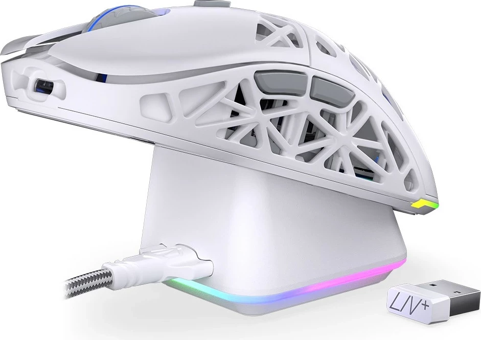 Maus wireless Endorfy LIV Plus Onyx, RGB, i bardhë