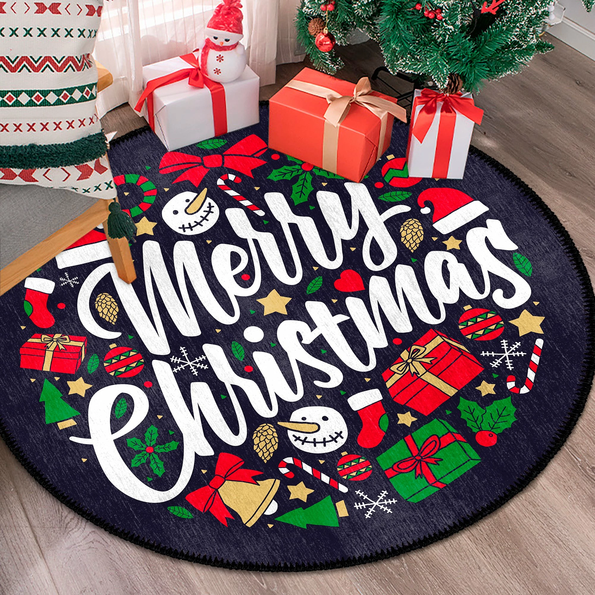 Qilim i rrumbullakët, shumëngjyrësh, 120x120cm, Conceptum Hypnose, Woobtny0333