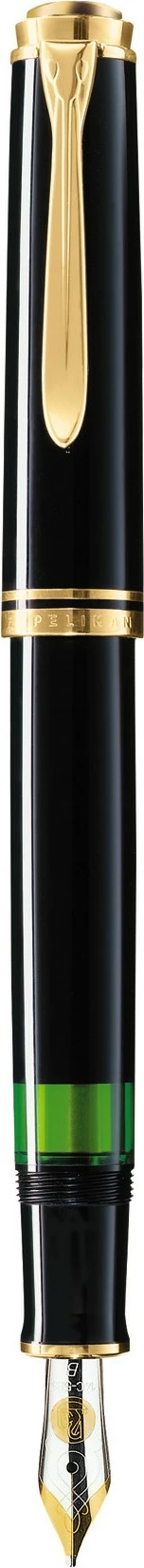 Stilolaps Pelikan M600, resinë, majë ari/rodium, e zezë/ari