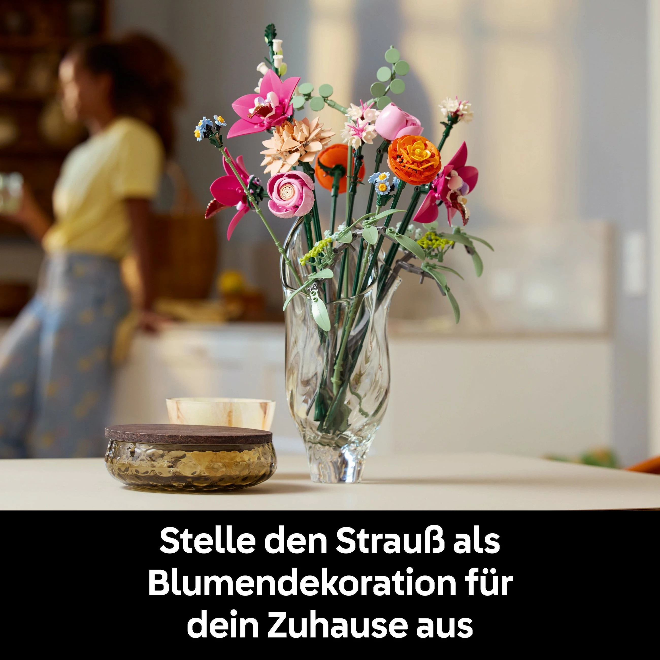 Set ndërtimi LEGO Botanicals Schöner Rosafarbener Blumenstrauß 10342, shumëngjyrësh