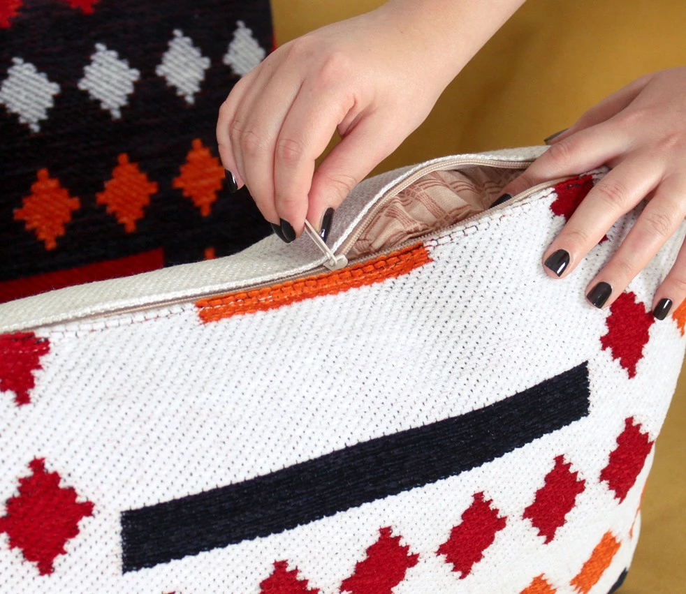 Jastëk dekorativ Evila Originals, rustik, bardhë, 58x33cm