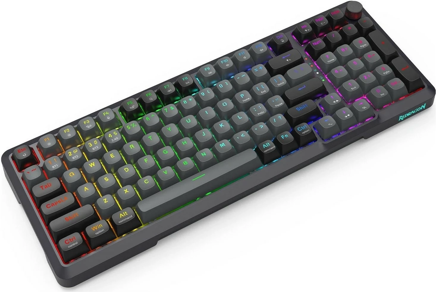 Tastierë Redragon K688GB-RGB-PRO Bragi, RGB, mekanike, gri