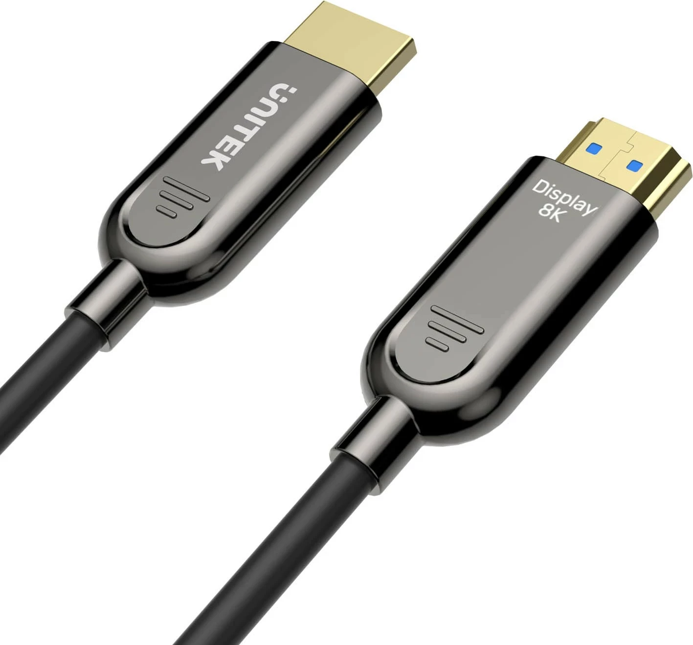 Kabëll optik HDMI Unitek 2.1 AOC 8K 120Hz 40m, ngjyrë zezë-argjendtë