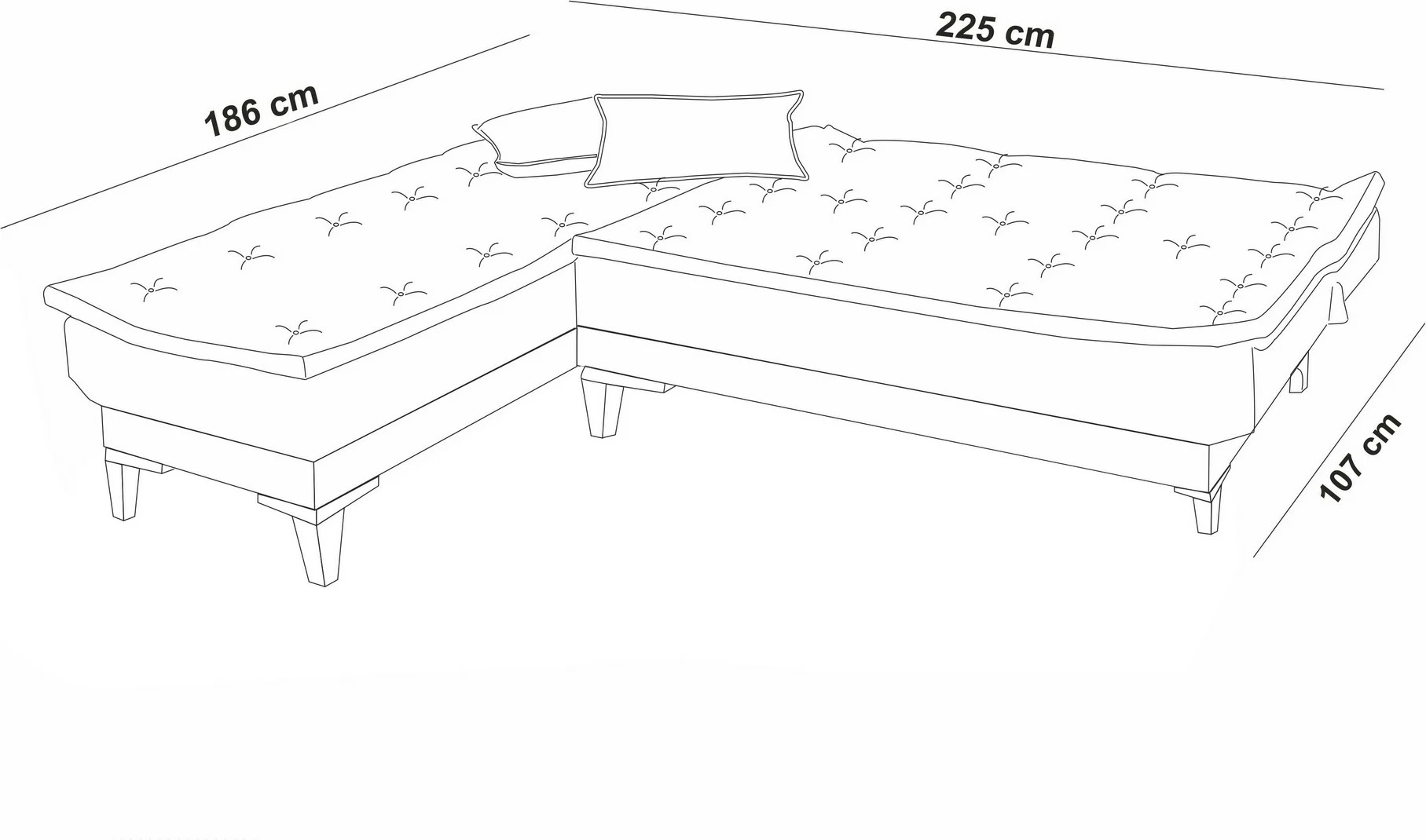 Kënd divan-krevat Atelier del Sofa, Santo majtas, ngjyrë gri